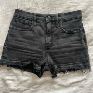 Madewell Jean Shorts - Black, Raw Hem